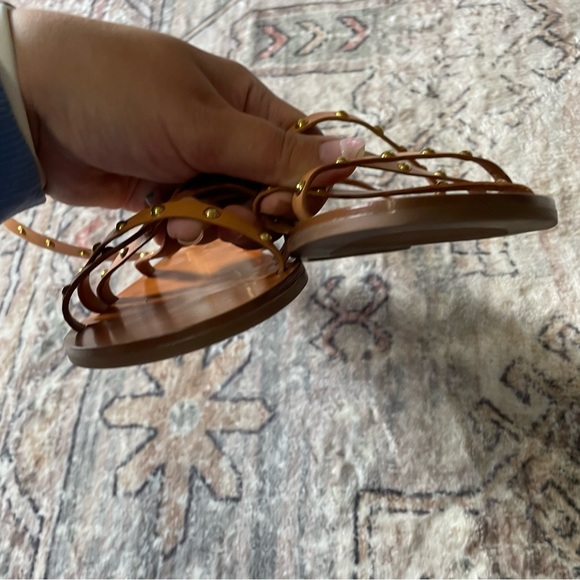 J. Crew Gianna Double Corps Brown Leather Strappy Studded Sandals in SIZE 10 - Picture 5 of 10
